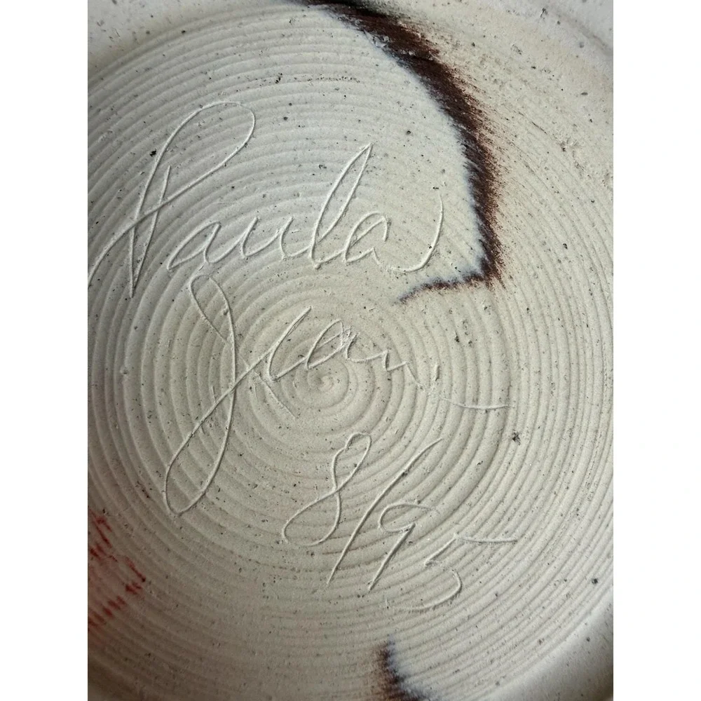 Paula Jean Peterson Studio Vintage Pottery Bowl w/Covered Lid Signed Dated 1995